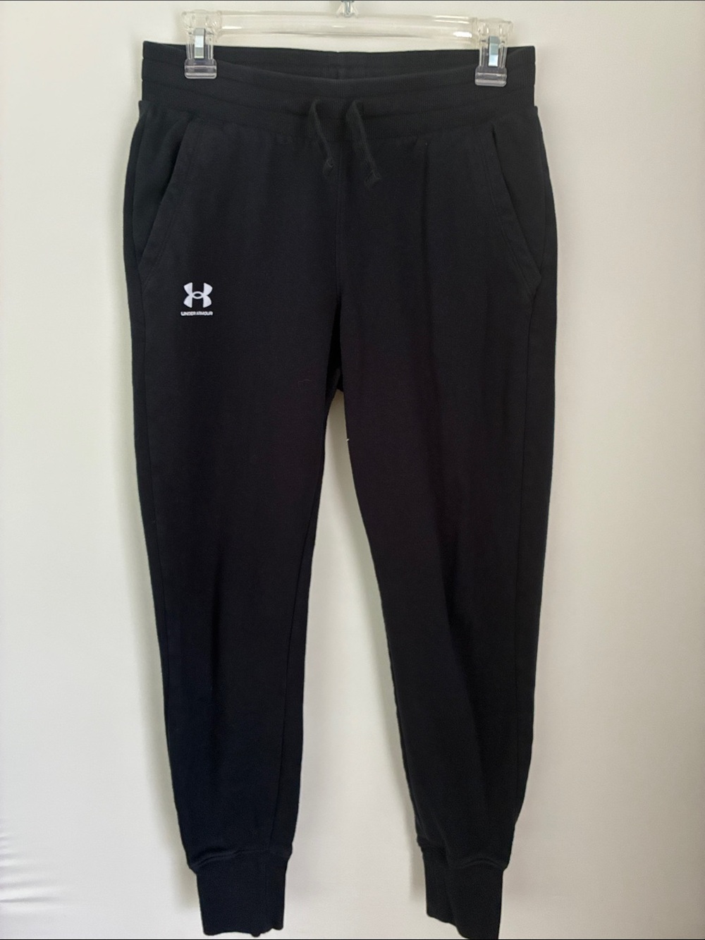 Under Armour Black Women's Track Joggers with White Logo